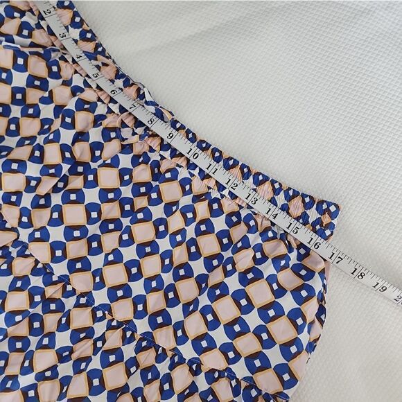 Zara floral maxi skirt cotton tiered geometric print bohemian - Picture 9 of 15